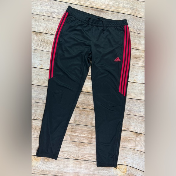 Women’s Adidas Tiro 17 Training Pants Black Pink Joggers CF3612 Size Large 16-18 - Picture 1 of 5